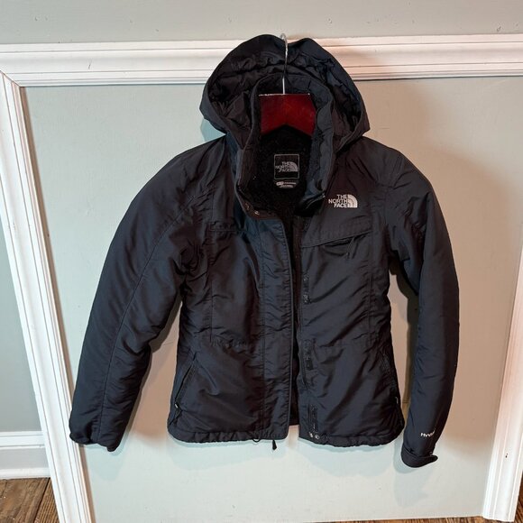 The North Face Hyvent Jacket Womens Size XS Black Hooded Skiing Inlux Insulated - Picture 1 of 12